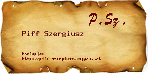 Piff Szergiusz névjegykártya